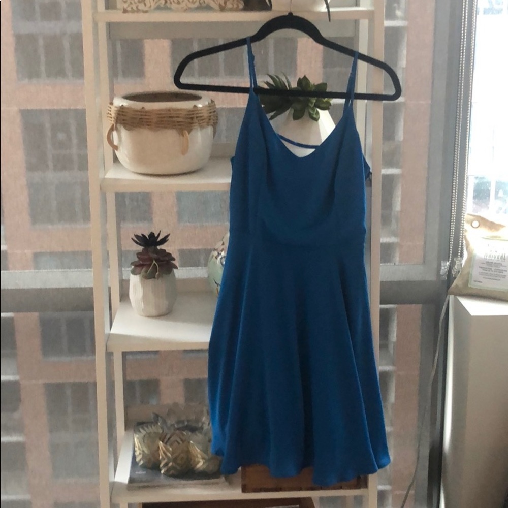 Lush Blue Open Back Dress